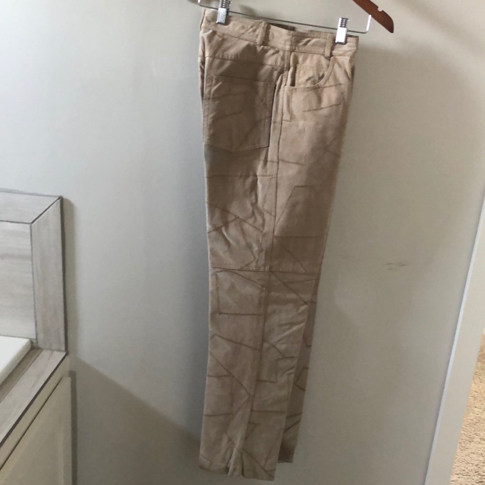 Suede stitched pants